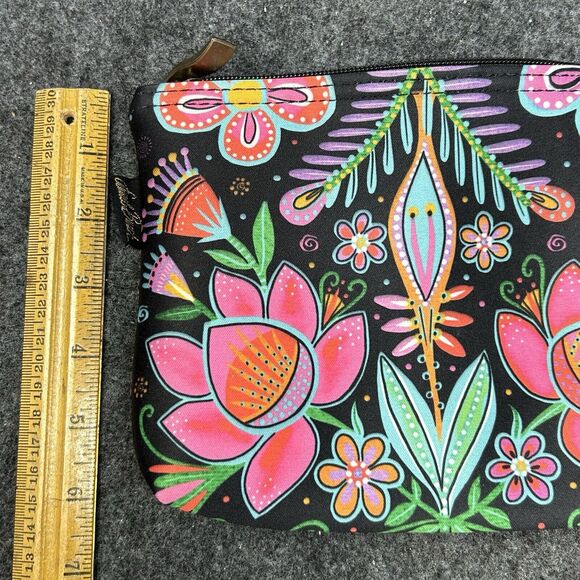 Laurel Burch Wristlet Colorful Floral Soft Neoprene Texture Detachable Strap NEW - Picture 8 of 10